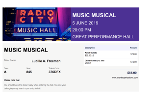 Musical Ticket Template - PDF Templates