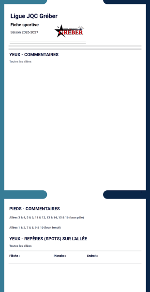 NEW VERSION - Fiche sportive Modèle PDF