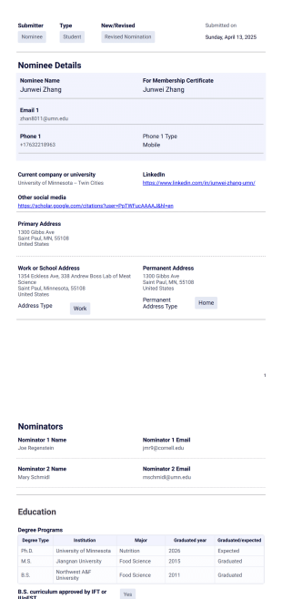 Nomination Form PDF Template - PDF Templates
