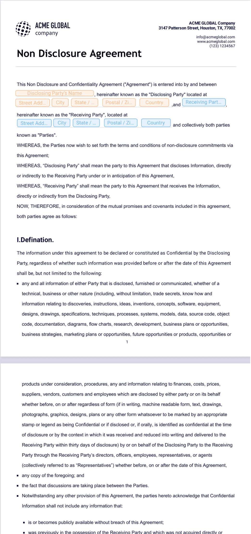 Non Disclosure Agreement Template - PDF Templates | Jotform non-disclosure-agreement-template-pdf-templates-jotform