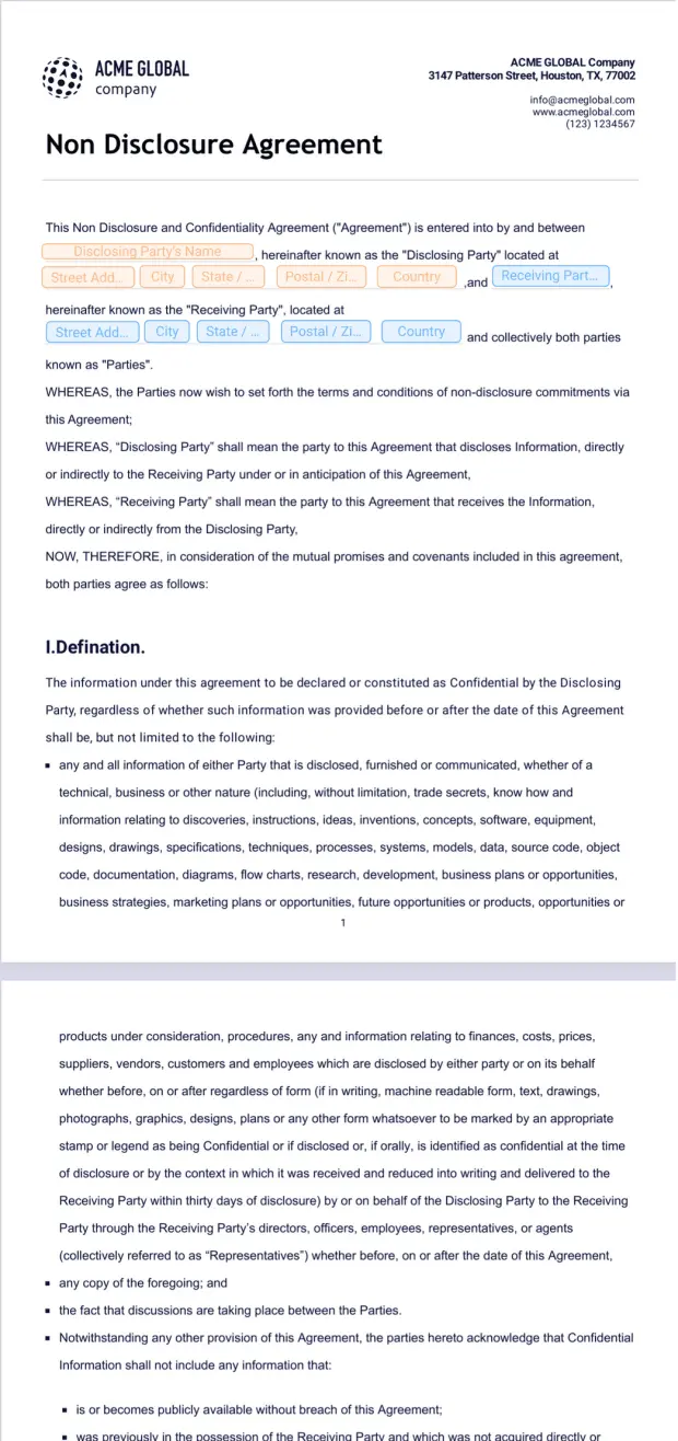 Non Disclosure Agreement Template - PDF Templates | Jotform non-disclosure-agreement-sample-lawpath