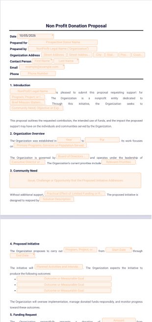Non Profit Donation Proposal Template - PDF Templates