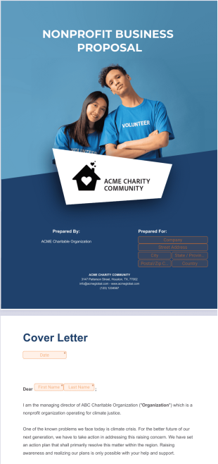 Non profit Business Proposal Template - PDF Templates