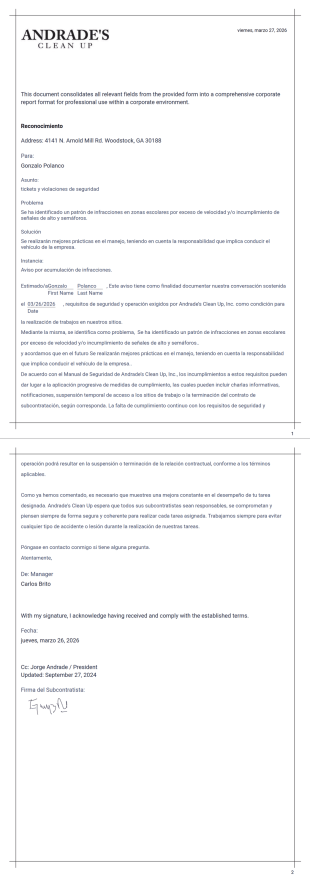 Notificacion / Notice Form Plantilla PDF