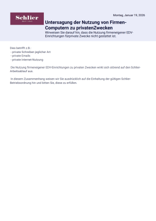 Nutzung Firmeneigentum PDF-Vorlage