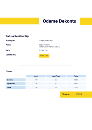 Ödeme Dekontu Şablonu - PDF Templates