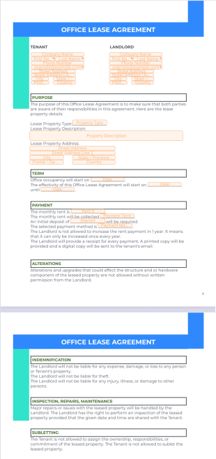 Office Lease Agreement PDF Template