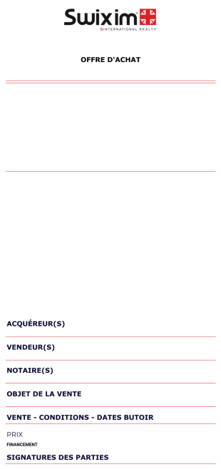 Offre D’achat PDF Template