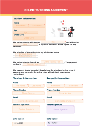Online Tutoring Agreement PDF Template