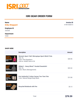 Order Form PDF Isri - PDF Templates