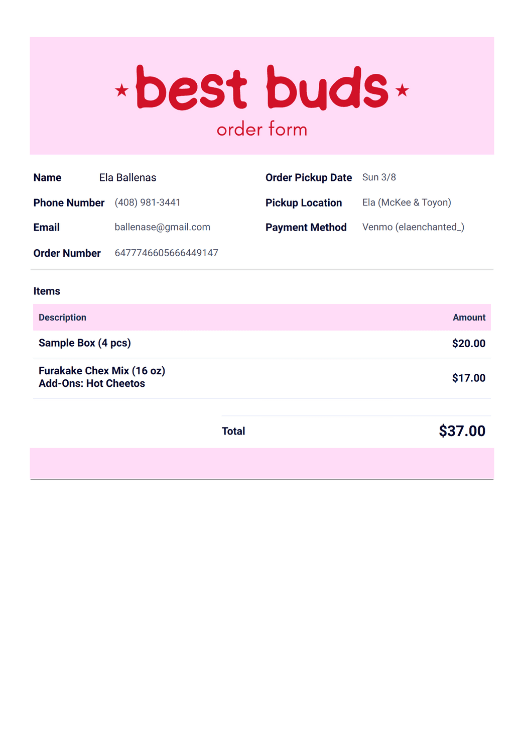 Order Invoice PDF Template | Jotform