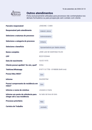 Outros casos Modelo de PDF