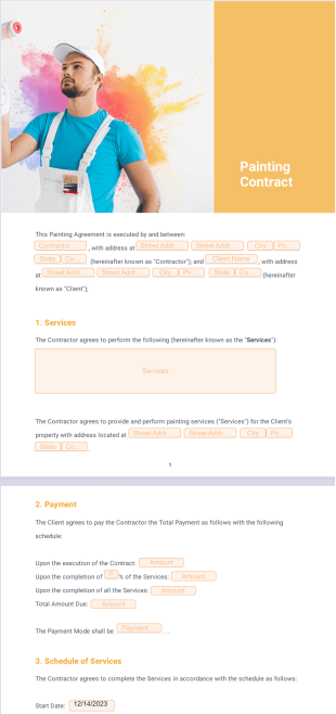 Painting Contract Template - PDF Templates