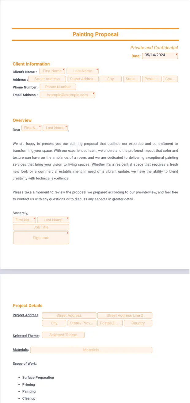 Painting Proposal Template