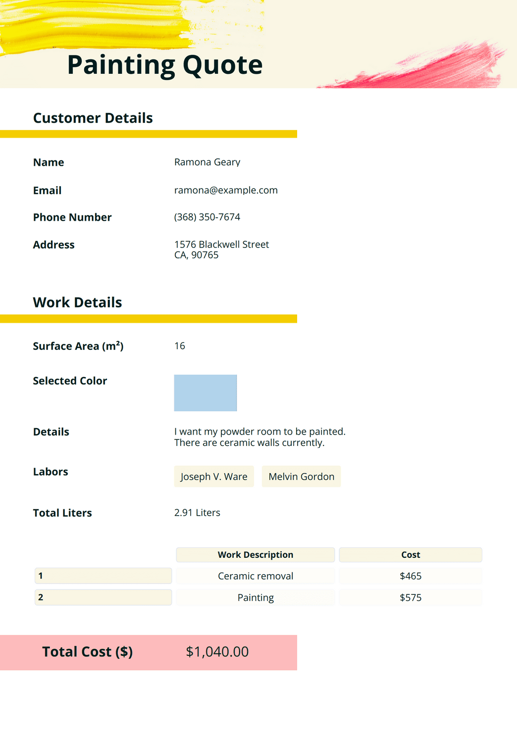 Quotation Format Template