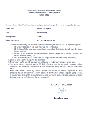 Pakta Tad Template PDF