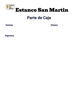 parte de caja Plantilla PDF
