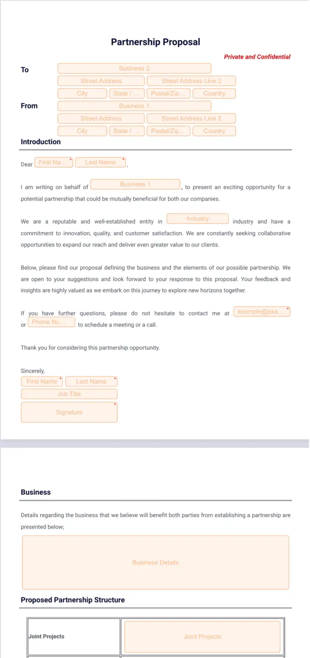 Partnership Proposal Template