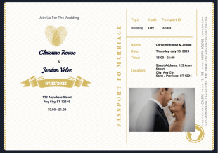 Passport Wedding Invitation Template - PDF Templates