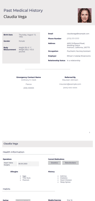 Past Medical History Form PDF Template