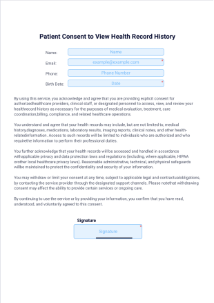 Patient Consent Form PDF Template