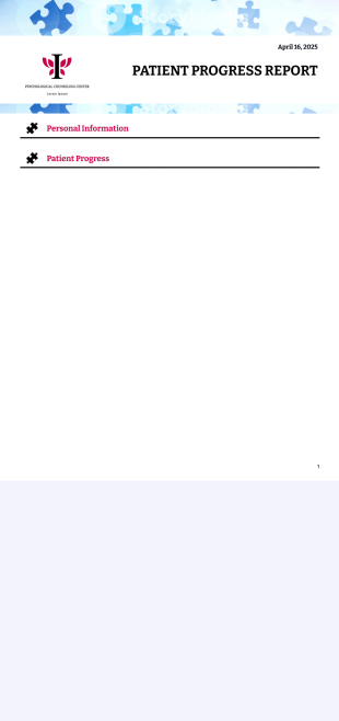 Patient Progress Report Template - PDF Templates
