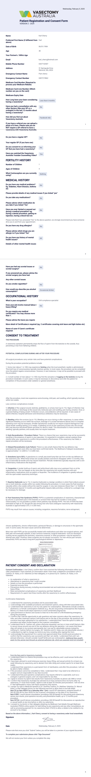 Patient Registration and Consent PDF Template