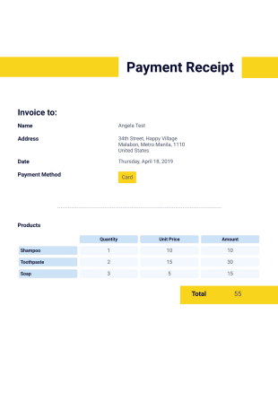 Payment Receipt Template - PDF Templates