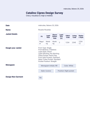 PDF Diseño Prendas PDF Template