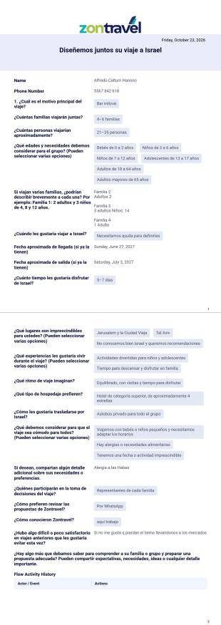 PDF para Formulario de viajes a israel Plantilla PDF