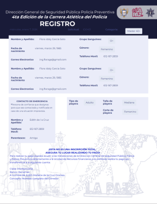 Pdf Registro Carrera - PDF Templates