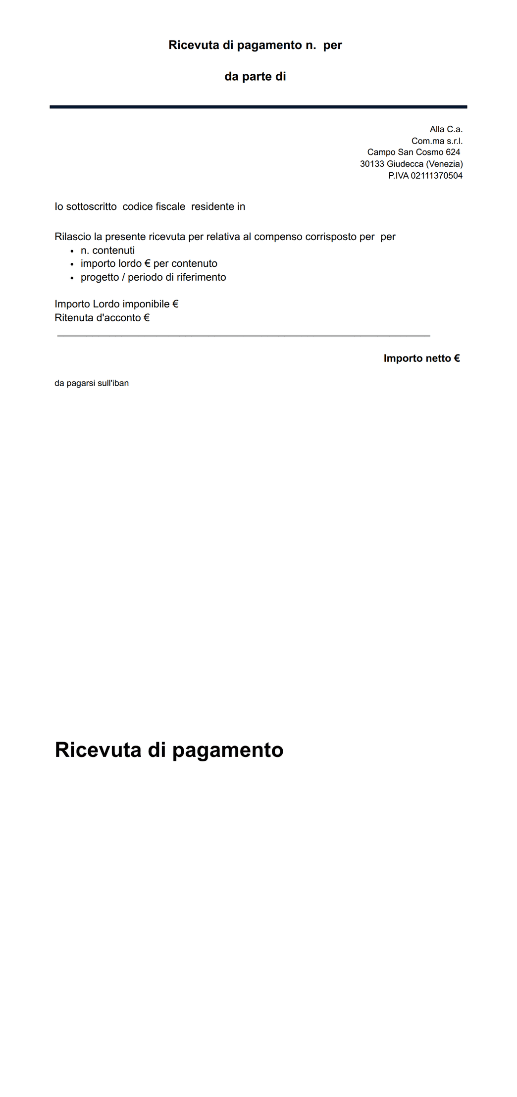Pdf Ricevuta - Template PDF | Jotform