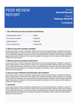 Peer Review Report Template - PDF Templates