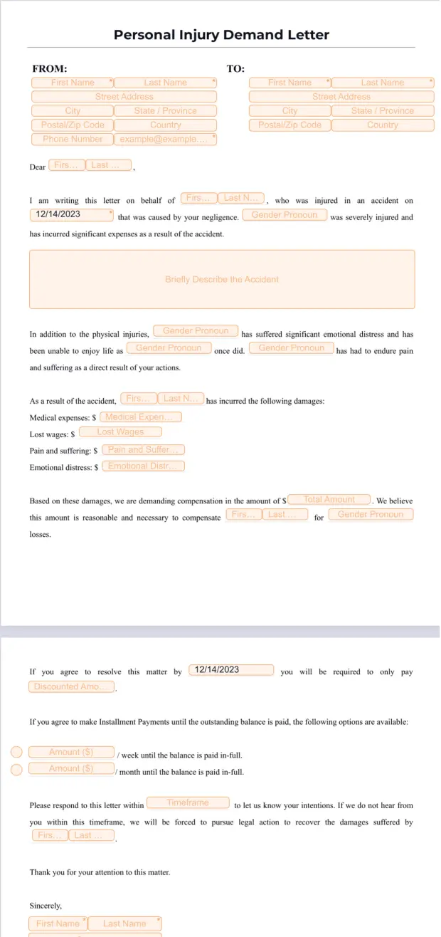 Personal Injury Demand Letter
