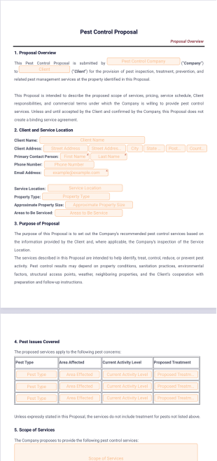 Pest Control Proposal Template - PDF Templates