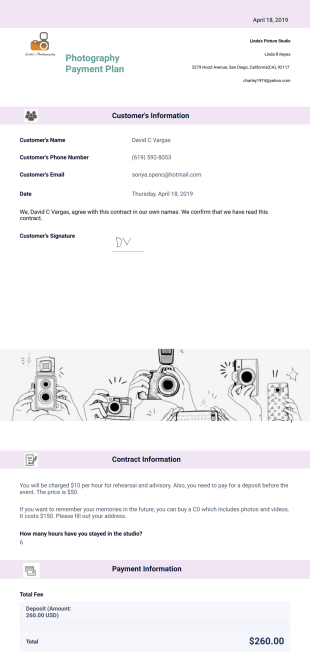 Photography Payment Plan Template - PDF Templates
