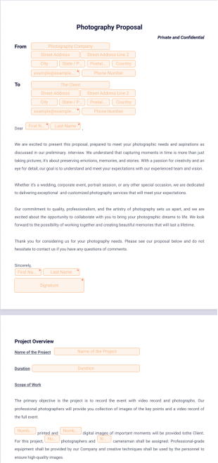 Photography Proposal Template - PDF Templates