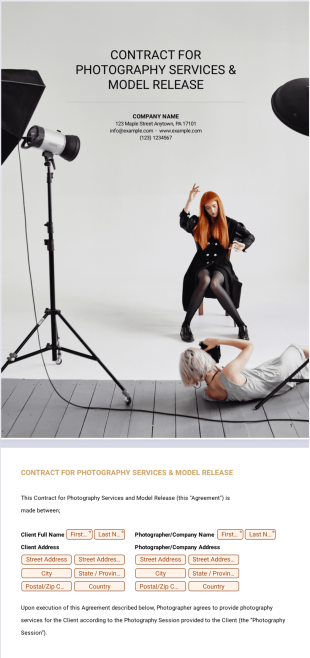 Photography Services Contract Template - PDF Templates