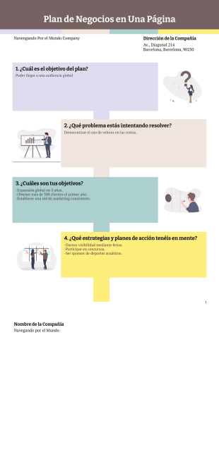 Plan de Negocios (Una página) - PDF Templates