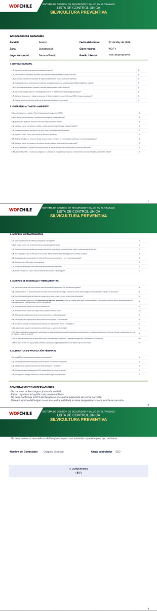 Planilla WOF Plantilla PDF