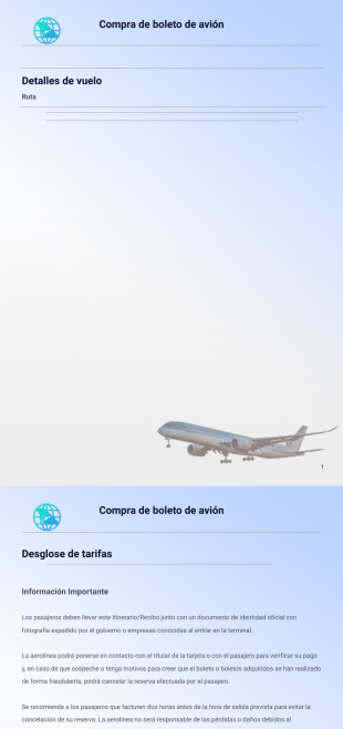 Plantilla de Boleto de Avión - PDF Templates