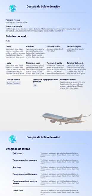 Plantilla de Boleto de Avión - PDF Templates