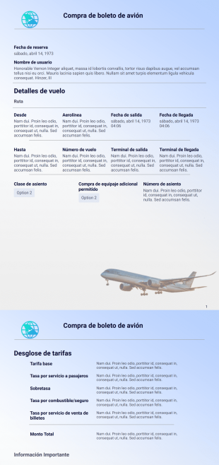 Plantilla de Boleto de Avión - PDF Templates