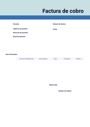 Plantilla de factura de cobro - Plantillas PDF