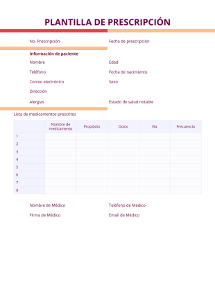 Plantilla de Prescripción - Plantillas PDF