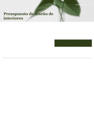 Plantilla de presupuesto de diseño de interiores - PDF Templates