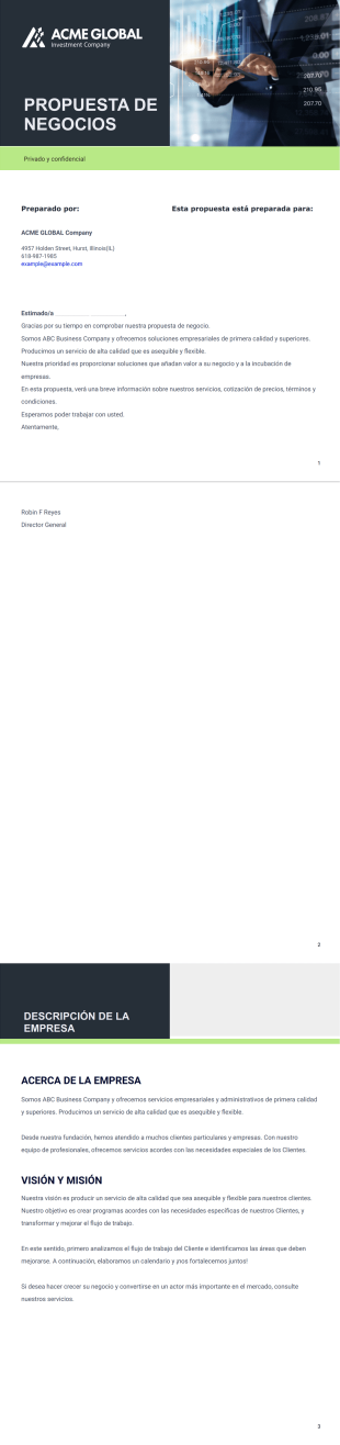 Plantilla de Propuesta de Negocio - Plantillas PDF
