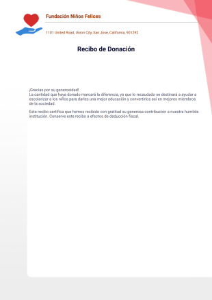 Plantilla de Recibo de Donaciones - PDF Templates