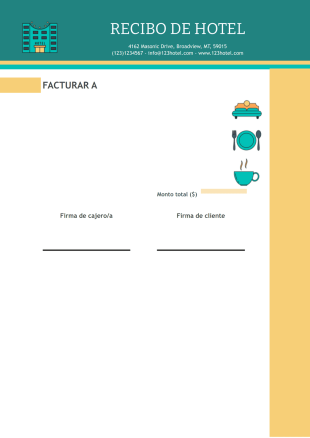 Plantilla de Recibo de Hotel - PDF Templates