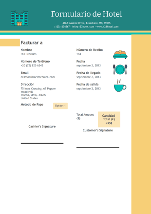 Plantilla Factura de Hotel - PDF Templates